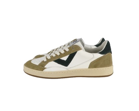 Sneaker in pelle e camoscio con lacci
