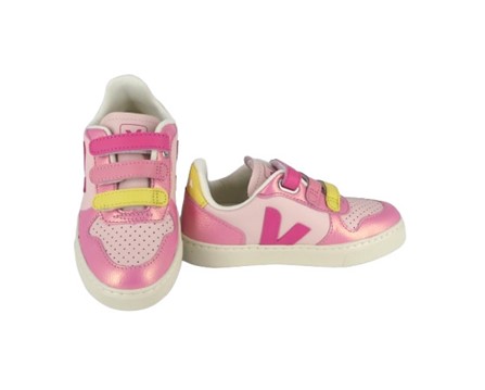 Sneaker in pelle biologica con triplo velcro
