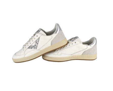 Sneaker in pelle e camoscio con lacci