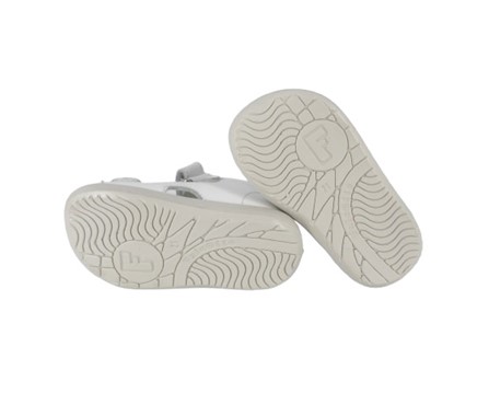 Sandalo primo passo in pelle con fiocchi e doppio velcro