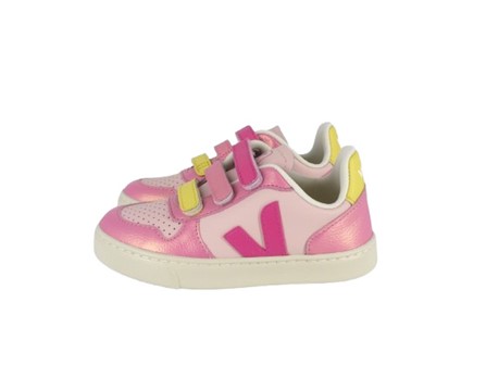 Sneaker in pelle biologica con triplo velcro