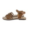 Sandalo in pelle con borchie e velcro