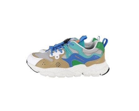 Sneakers in ecopelle e tessuto tecnico