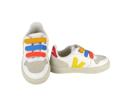 Sneaker in pelle organica con triplo velcro