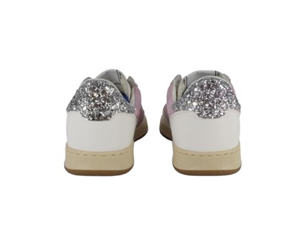 Sneaker in pelle e camoscio con lacci