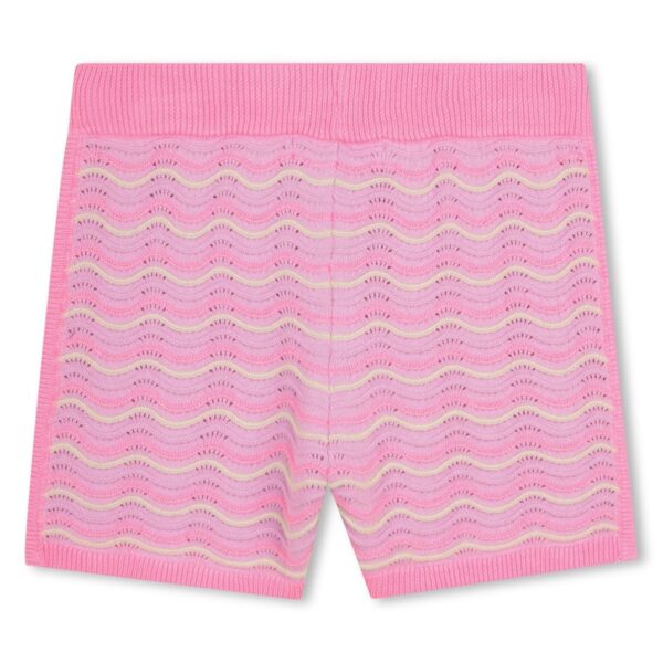 Short in maglia a righe con trafori