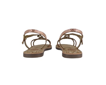 Sandalo in pelle metallizzata stama coccodrillo con fibbia