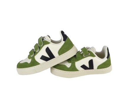 Sneaker in pelle organica con triplo velcro