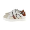 Sneaker in pelle e camoscio con doppo velcro