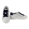 Sneaker in pelle con lacci e zip laterale