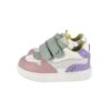 Sneaker primo passo in pelle con doppio velcro