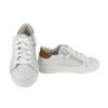 Sneaker in pelle con lacci e zip laterale