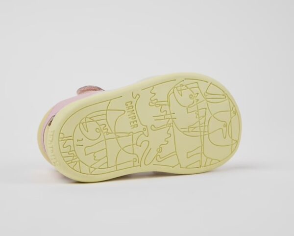 Sandalo in pelle e camoscio con velcro