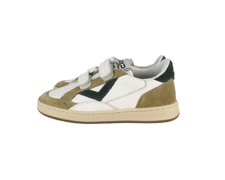 Sneaker in pelle con doppio velcro