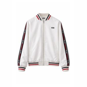 Giubbotto bomber con logo sulle maniche