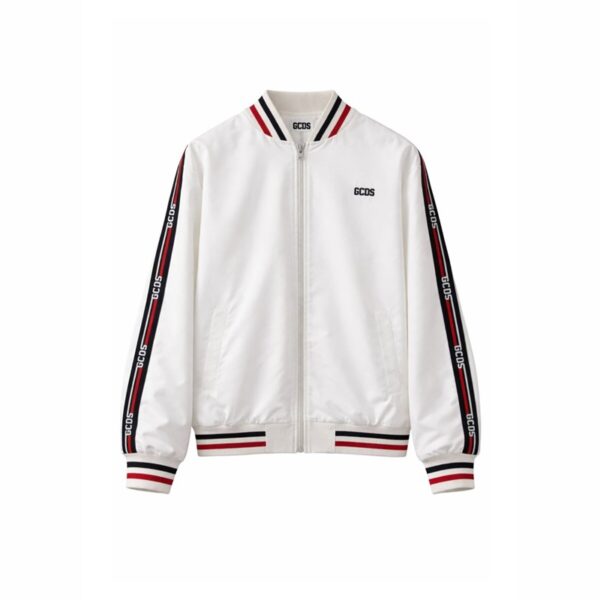 Giubbotto bomber con logo sulle maniche