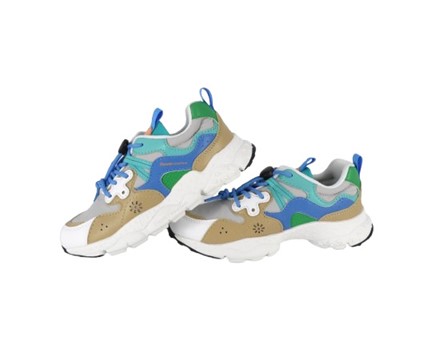 Sneakers in ecopelle e tessuto tecnico