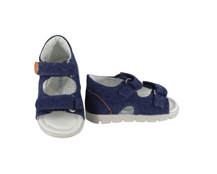 Sandalo primo passo in tela con doppio velcro