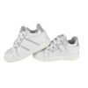Sneaker primo passo in pelle con lacci e zip