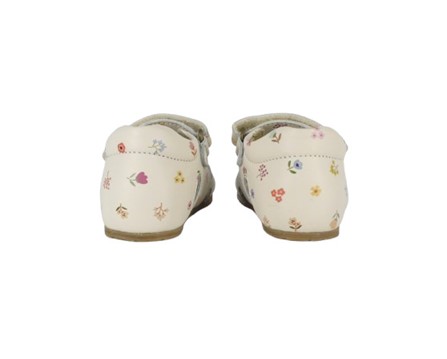 Sandalo primo passo in pelle con fiori velcro e fibbia