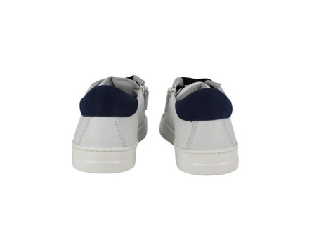 Sneaker in pelle con lacci e zip laterale