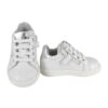 Sneaker primo passo in pelle con lacci e zip