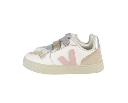 Sneaker in pelle organica con triplo velcro
