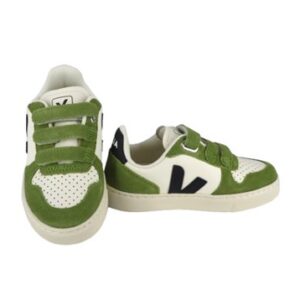 Sneaker in pelle organica con triplo velcro