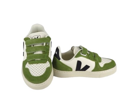 Sneaker in pelle organica con triplo velcro
