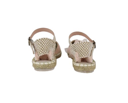 Espadrilles in tessuto con brillantini e nastro in tulle