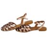 Sandalo in pelle laminata con fibbia