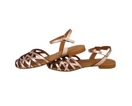 Sandalo in pelle laminata con fibbia