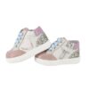 Sneaker primo passo in pelle con laacci e zip