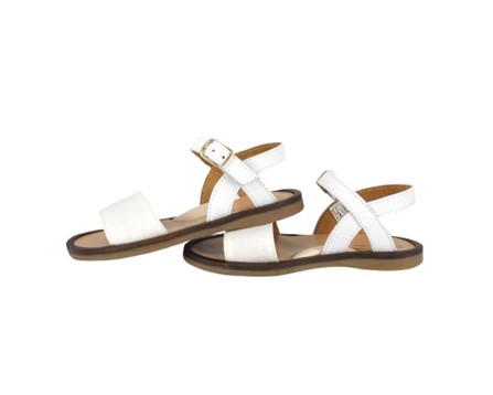 Sandalo fascia micro glitter e pelle con fibbia