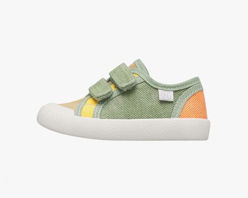 Sneaker in tela con doppio velcro