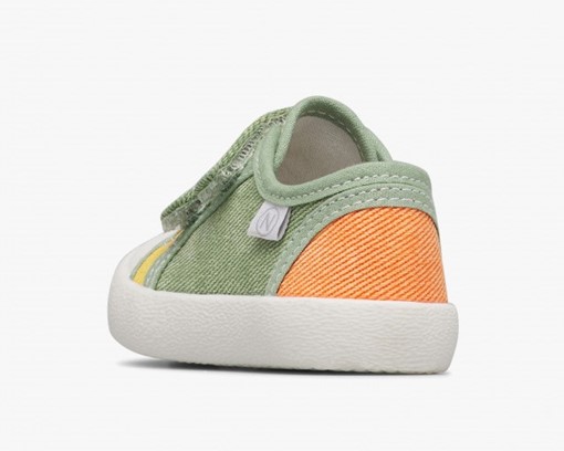 Sneaker in tela con doppio velcro