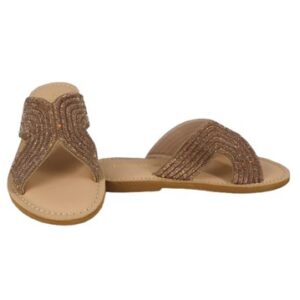 Ciabatta in pelle e strass