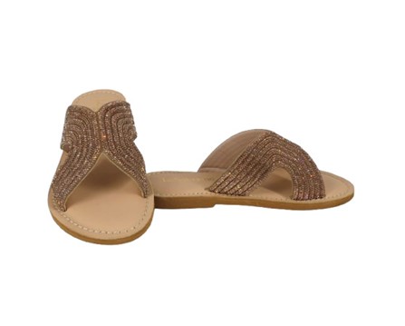 Ciabatta in pelle e strass