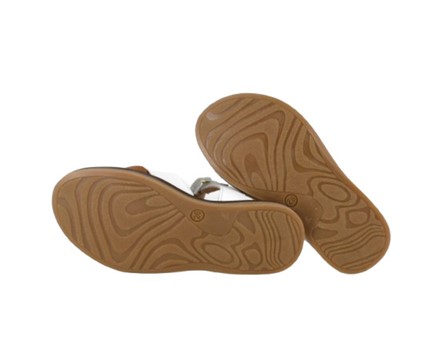 Sandalo in pelle fascia intrecciata con velcro