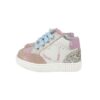Sneaker primo passo in pelle con laacci e zip