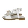 Sandalo in pelle con fiocco e cinturino alla caviglia