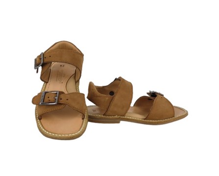 Sandalo doppia fibbia in camoscio