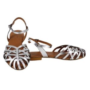 Sandalo in pelle laminata con fibbia