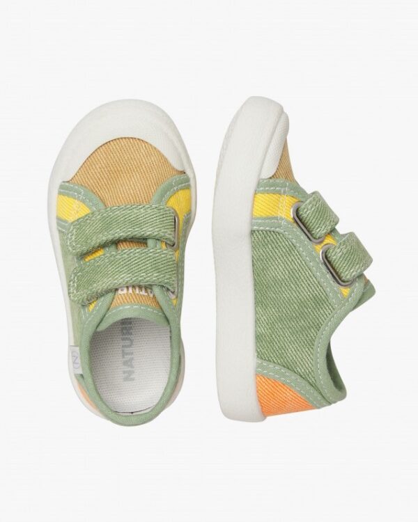 Sneaker in tela con doppio velcro