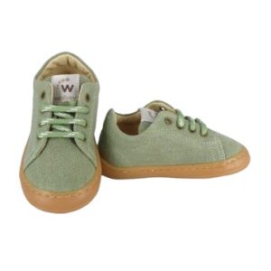 Sneaker primo passo in tela con lacci