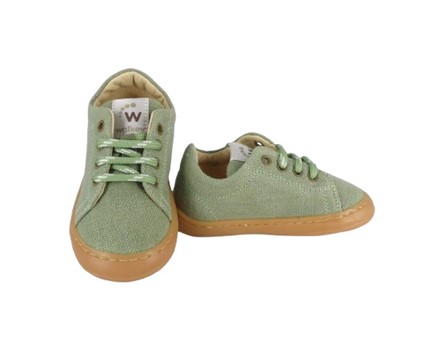 Sneaker primo passo in tela con lacci