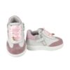 Sneaker primo passo in pelle con laacci e zip