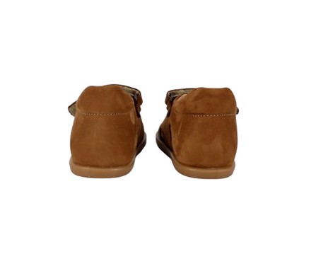 26A44AD3CCC1630227CF602D33D22415_ Sandalo primo passo in camoscio con doppio velcro