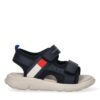 Sandalo in eco pelle con doppio velcro