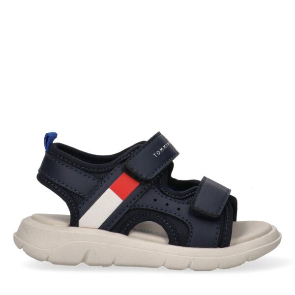Sandalo in eco pelle con doppio velcro